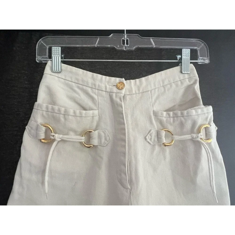 Gucci Women's Vintage Short Pant Elegant White Pockets XS - Picture 10 of 12